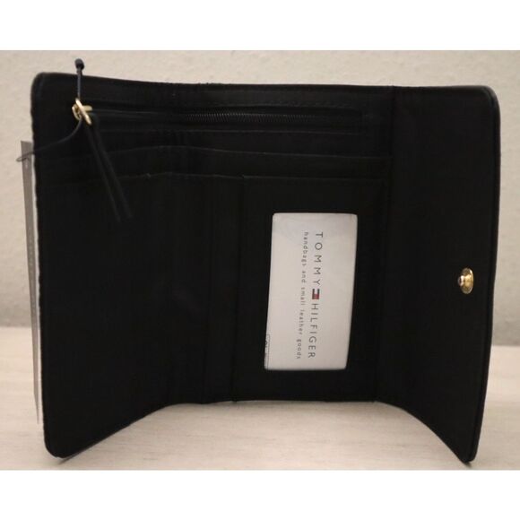 Tommy Hilfiger XW05920-973-0GJ Women's Black Polyester Tri-Fold Wallet - Picture 4 of 10